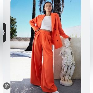 Nasty Gal wide leg trousers with oversized blazer NWT in orange